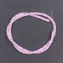 Beads, pink-tinted mother-of-pearl, disc, 4x2 mm, 40 cm length on thread