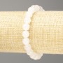 Bracelet with White Quartz (Imitation Acrylic) smooth bead, diameter about 8 mm, length 18 cm (stretch)