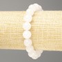 Bracelet White Quartz (Acrylic Imitation) Smooth beads, 10mm diameter, 18cm length (stretch)