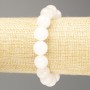 Bracelet White Quartz (imitation acrylic) smooth beads, diameter 12mm ±, length 18cm (stretch)