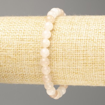 Selenite Bracelet (Acrylic Imitation) Smooth Beads, 6.5 mm Diameter, 18 cm Length (Stretch)
