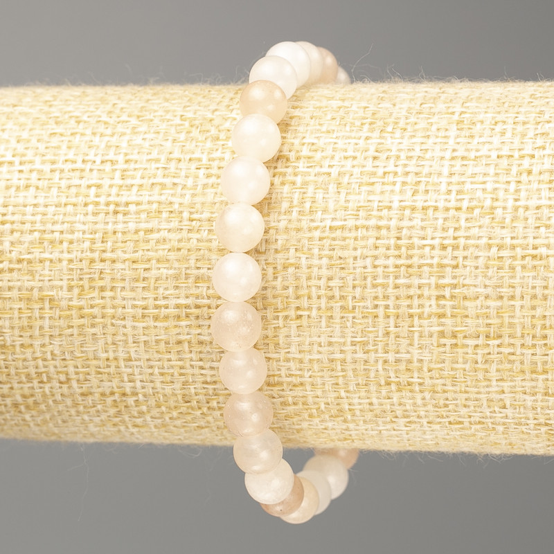 Selenite Bracelet (Acrylic Imitation) Smooth Beads, 6.5 mm Diameter, 18 cm Length (Stretch)