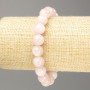 Pink Quartz Bracelet, Natural Stone, Smooth Beads, 10 mm Diameter, 18 cm Length (Stretch)