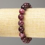 Garnet Bracelet with natural gemstone, smooth beads, 10 mm diameter, 18 cm length (stretch)
