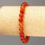 Carnelian Bracelet, Natural Stone, Faceted Bead, Diameter 8 mm, Length 18 cm (Stretch)