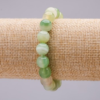 Elastic bracelet with Agate — smooth bead 10mm