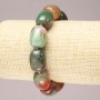 Elastic bracelet made of natural Brazilian agate, smooth barrel beads, diameter 17x13 mm