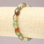 Elastic bracelet with Brazilian agate, smooth barrel beads, 8x12 mm