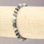 Elastic bracelet with natural Hawk's Eye beads, smooth, 6.5 mm diameter