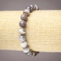 Elastic bracelet with Botswana agate natural stone, smooth beads, diameter 8(±)mm