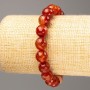 Carnelian bracelet with natural stone, faceted beads, 10 mm diameter, 18 cm length (stretch)