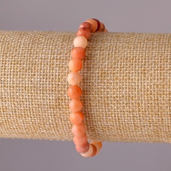 Selenite Bracelet on Elastic Cord - Smooth Beads, 6 mm Diameter, 18 cm Circumference