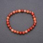 Bracelet made of natural red rutile quartz on elastic cord, smooth beads, diameter 6(±)mm, length 18cm