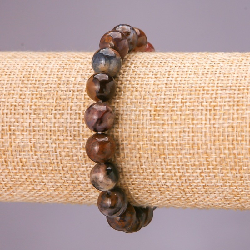 Bracelet made of natural petersite on elastic cord, smooth bead, diameter 10 mm (±), circumference 18 cm