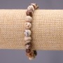 Bracelet with natural jasper stone, smooth beads, 10 mm diameter, on elastic, 18 cm circumference