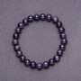 Bracelet made of Aventurine stone (synthetic) 'Blue Sand Cairo Night' smooth bead, 8 mm diameter (+/-), on elastic band, 18 cm circumference