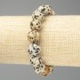 Bracelet Dalmatian Jasper (imitation acrylic) smooth bead, diameter 12.5 mm, length 18 cm (stretch)