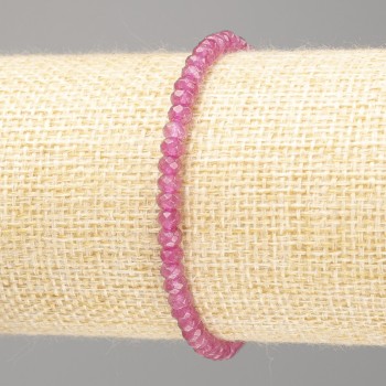 Bracelet with Faceted Tourmaline Rondelle Beads (Imitation), 4×3 mm, 18 cm (Stretch)