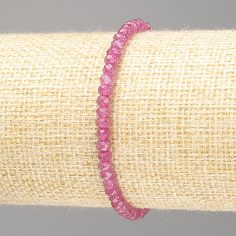 Bracelet with Faceted Tourmaline Rondelle Beads (Imitation), 4×3 mm, 18 cm (Stretch)