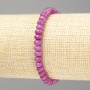 Tourmaline Bracelet (Imitation) Dark Pink Faceted Rondelle, 6x4 mm Diameter, 18 cm Length (Stretch)