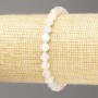 Morganite Natural Stone Bracelet with Diamond-Shaped Beads, 6x6 mm, 18 cm Length (Stretch)