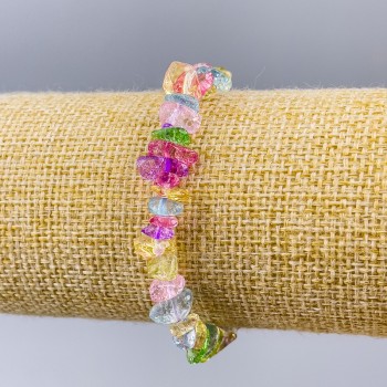 Bracelet 'Assortment' natural stone chips, diameter 8x4 mm, length 18 cm (stretch)