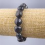 Bracelet with Seraphinite, natural faceted stone, diameter 12x14 mm, length 18 cm (stretch)