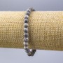 Bracelet Gray Ocean Jasper (Acrylic Imitation) Smooth Bead, 6mm Diameter, 18cm Length (Stretch)