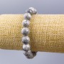 Bracelet Gray Ocean Jasper (Acrylic Imitation) Smooth Bead, 10 mm Diameter, 18 cm Length (Stretch)