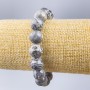 Bracelet Gray Ocean Jasper (Imitation Acrylic) smooth beads, 12 mm diameter, 18 cm length (stretch)