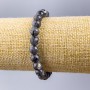Black Labradorite Bracelet (Acrylic Imitation) Smooth beads, 8 mm diameter, 18 cm length (stretch)