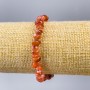 Carnelian bracelet, natural gemstone chip, 8x4 mm diameter, 18 cm length (stretch)