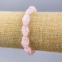 Rose Quartz Bracelet, Natural Stone, Faceted, Diameter 15x10 mm ±, Length 18 cm (Stretch)