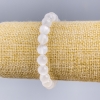 Belomorite bracelet, natural stone, smooth beads, 8 mm diameter, 18 cm length (stretch)