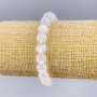 Belomorite bracelet, natural stone, smooth beads, 8 mm diameter, 18 cm length (stretch)