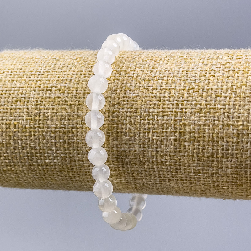 Bilomorit bracelet, natural stone, smooth beads, diameter 6 mm ±, length 18 cm (stretch)