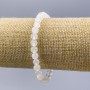Bilomorit bracelet, natural stone, smooth beads, diameter 6 mm ±, length 18 cm (stretch)