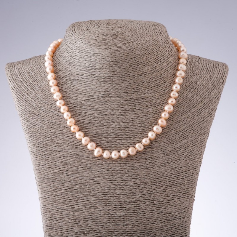 Freshwater Pearl Necklace Pale Pink, 43–44 cm