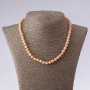 Freshwater Pearl Necklace (Cultured), Round Shape, Pink-Peach, Length 42–50 cm, Diameter 6–7 mm (+/-)