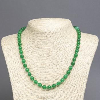 Chrysoprase Necklace (named) Faceted Bead, diameter 7.5 mm, length 45 cm