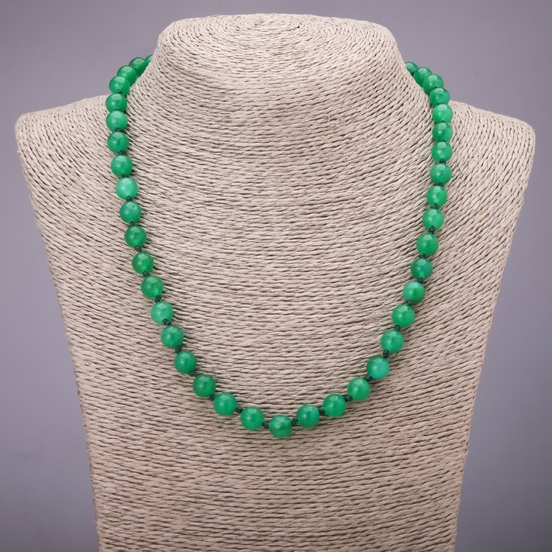 Chrysoprase Necklace (named ) Smooth Bead, 8mm diameter, 45cm length
