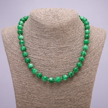 Chrysoprase Necklace named after Smooth Bead, 10(±)mm diameter, 45 cm long