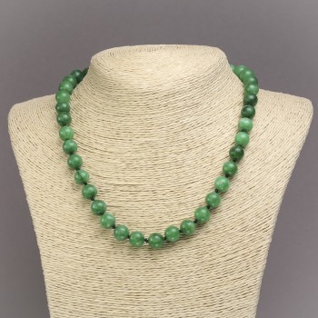 Chrysoprase Necklace (named after) smooth bead, diameter 10 mm, length 45 cm