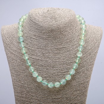 Prehnite Necklace — Smooth Bead, 10mm Diameter, 46 cm Length +