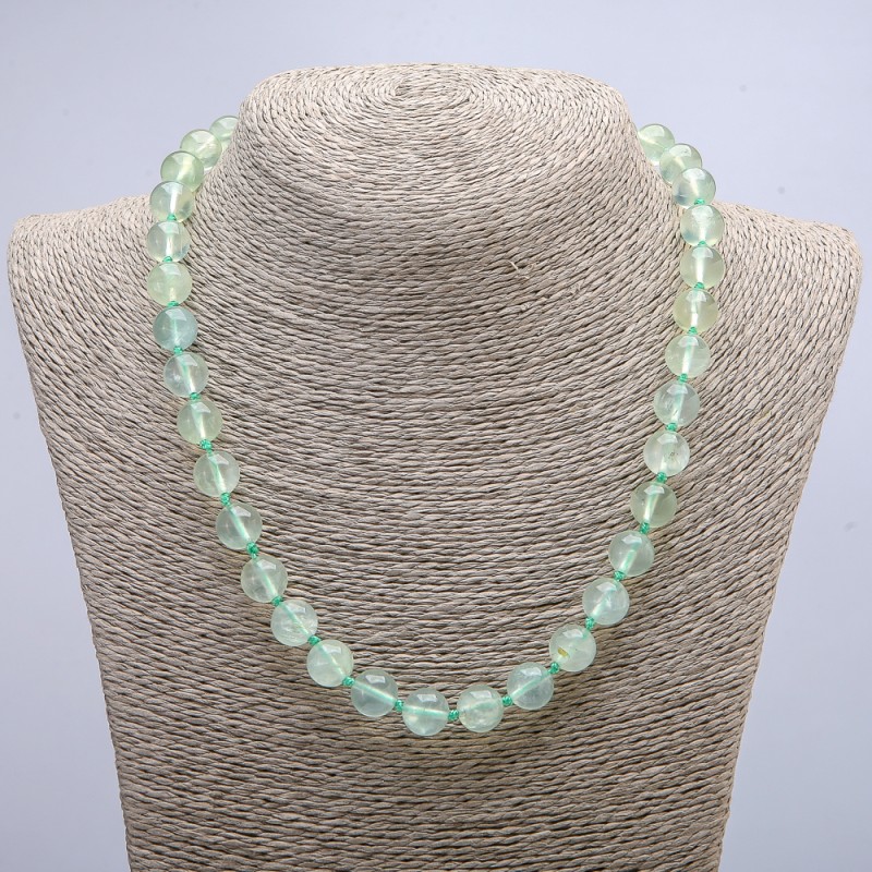 Prehnite Necklace — Smooth Bead, 10mm Diameter, 46 cm Length +
