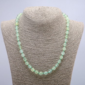 Prenite Necklace with Smooth Beads, 8 mm Diameter, 46 cm Length +