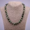 Necklace of natural fuchsite (muscovite) smooth beads, diameter 10(±)mm, length 45cm+