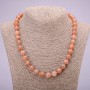Natural Stone Selenite Necklace, Smooth Bead, 10 mm Diameter, 48 cm Length