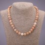Natural Selenite Bead Necklace, Smooth Beads, 10 mm Diameter, 45 cm Length