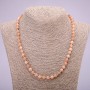Natural Selenite Bead Necklace, Smooth Beads, 6±mm Diameter, 48 cm Length